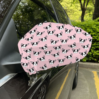 Cartoon French Bulldog Pattern Print Car Side Mirror Covers