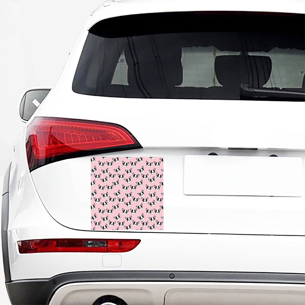 Cartoon French Bulldog Pattern Print Car Sticker