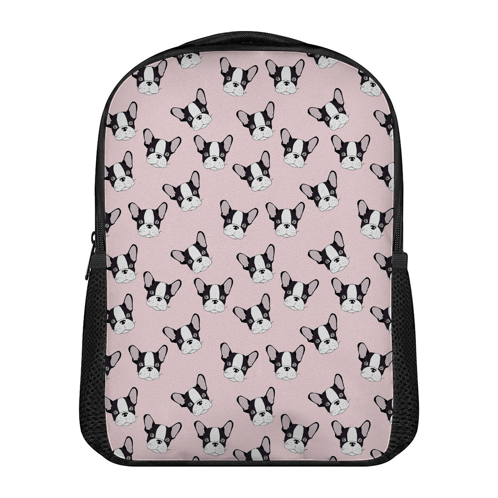 Cartoon French Bulldog Pattern Print Casual Backpack