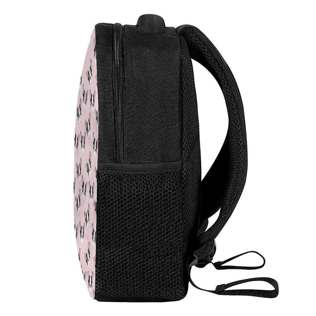 Cartoon French Bulldog Pattern Print Casual Backpack