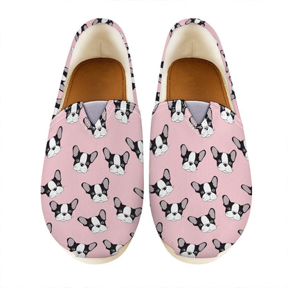 Cartoon French Bulldog Pattern Print Casual Shoes