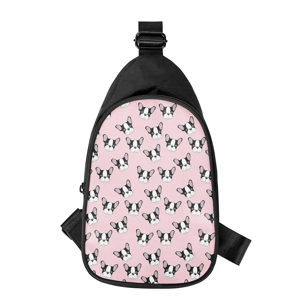Cartoon French Bulldog Pattern Print Chest Bag