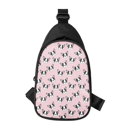 Cartoon French Bulldog Pattern Print Chest Bag