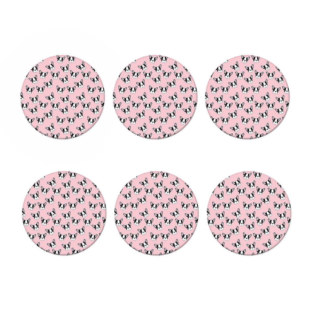 Cartoon French Bulldog Pattern Print Coaster Set
