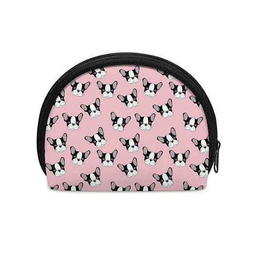 Cartoon French Bulldog Pattern Print Coin Purse