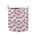 Cartoon French Bulldog Pattern Print Collapsible Laundry Basket