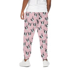 Cartoon French Bulldog Pattern Print Cotton Pants