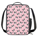 Cartoon French Bulldog Pattern Print Crossbody Lunch Bag