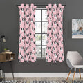 Cartoon French Bulldog Pattern Print Grommet Curtain Panels