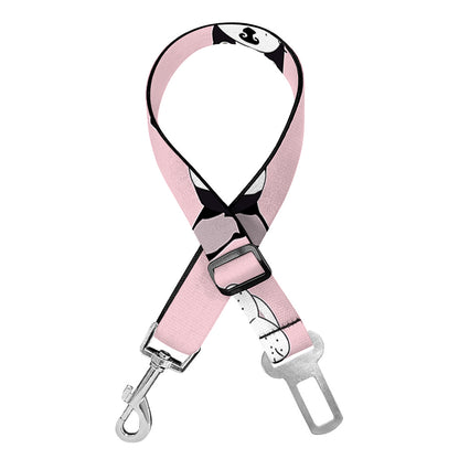 Cartoon French Bulldog Pattern Print Dog Seat Belt