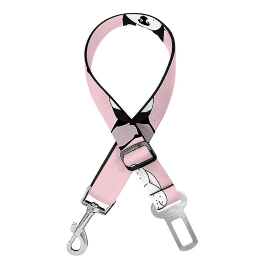 Cartoon French Bulldog Pattern Print Dog Seat Belt