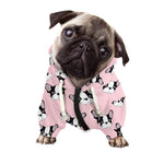 Cartoon French Bulldog Pattern Print Dog Zip Up Hoodie