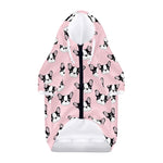 Cartoon French Bulldog Pattern Print Dog Zip Up Hoodie