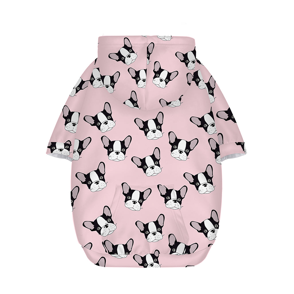Cartoon French Bulldog Pattern Print Dog Zip Up Hoodie