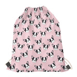 Cartoon French Bulldog Pattern Print Drawstring Bag