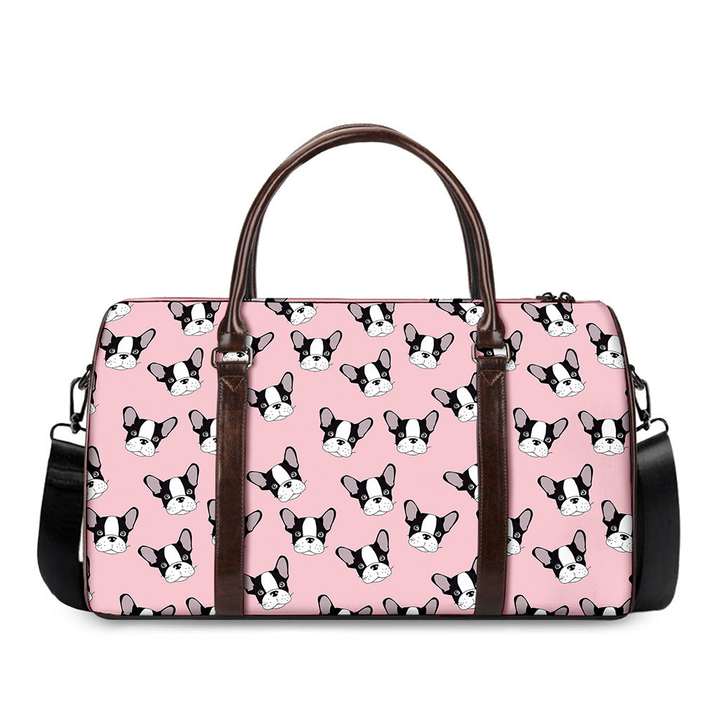 Cartoon French Bulldog Pattern Print Duffle Bag