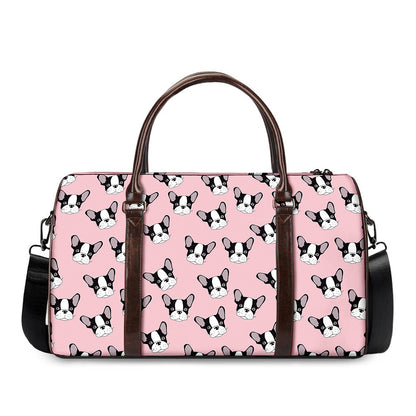 Cartoon French Bulldog Pattern Print Duffle Bag