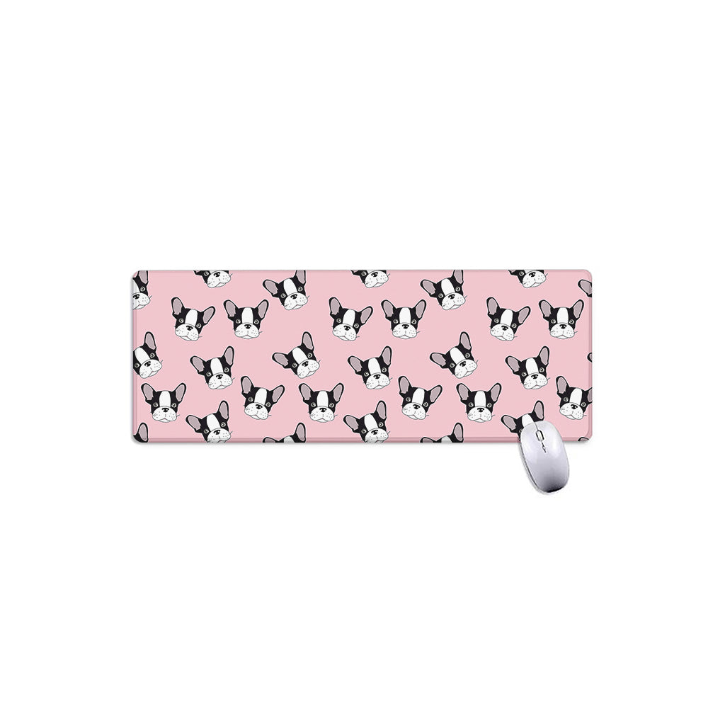 Cartoon French Bulldog Pattern Print Extended Mouse Pad
