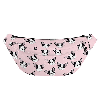Cartoon French Bulldog Pattern Print Fanny Pack