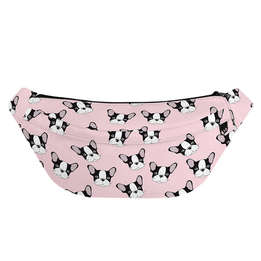 Cartoon French Bulldog Pattern Print Fanny Pack
