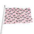 Cartoon French Bulldog Pattern Print Flag