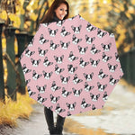 Cartoon French Bulldog Pattern Print Foldable Umbrella