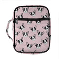 Cartoon French Bulldog Pattern Print Front Pocket Bible Bag