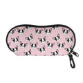 Cartoon French Bulldog Pattern Print Glasses Case