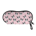 Cartoon French Bulldog Pattern Print Glasses Case