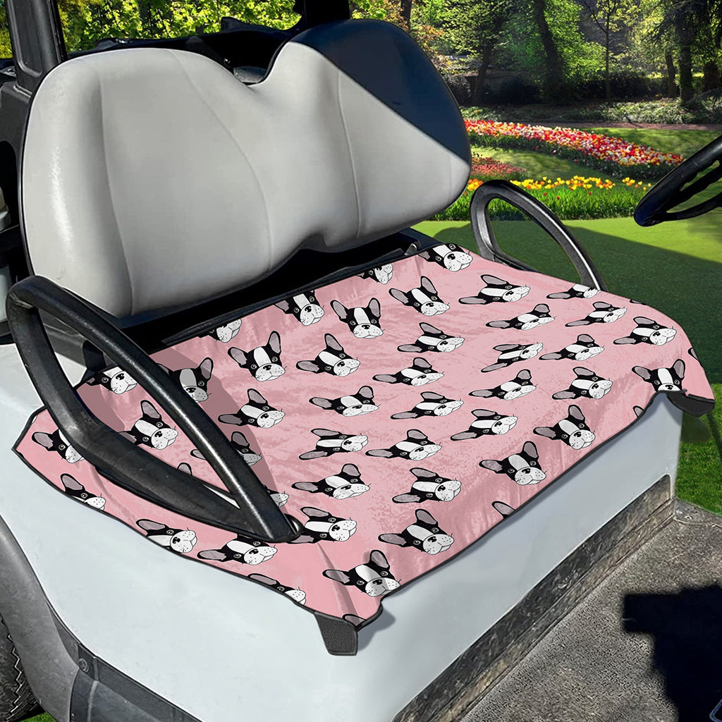 Cartoon French Bulldog Pattern Print Golf Cart Seat Cover