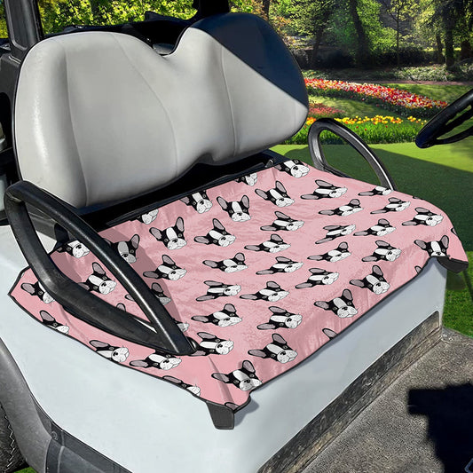 Cartoon French Bulldog Pattern Print Golf Cart Seat Cover