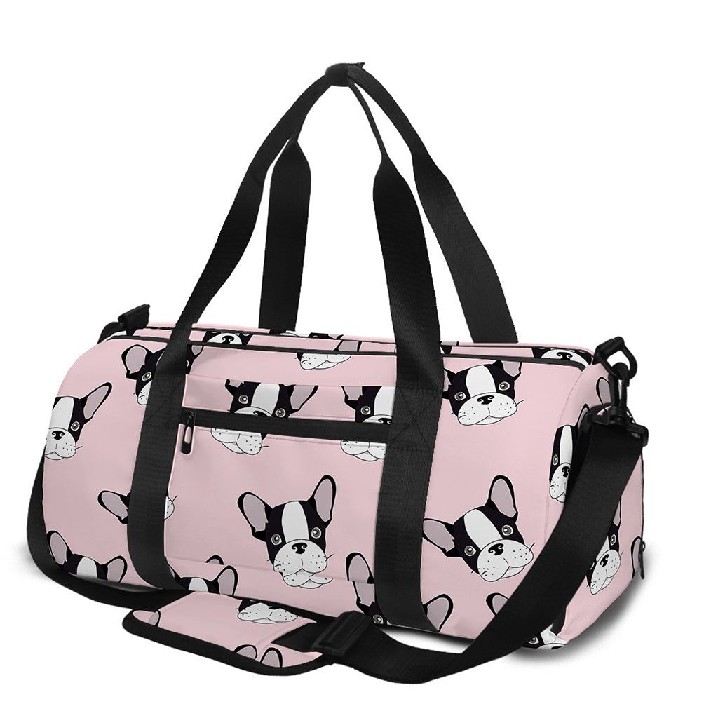 Cartoon French Bulldog Pattern Print Gym Bag