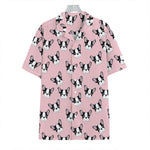 Cartoon French Bulldog Pattern Print Hawaiian Shirt