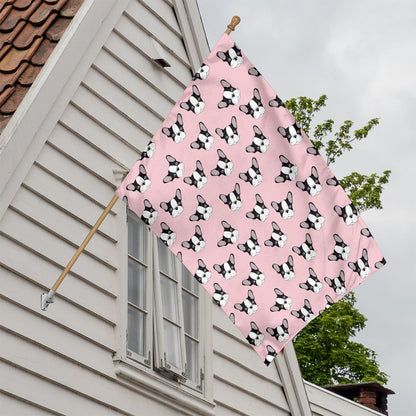 Cartoon French Bulldog Pattern Print House Flag
