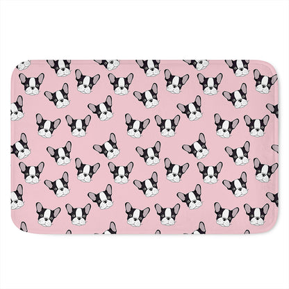 Cartoon French Bulldog Pattern Print Indoor Door Mat