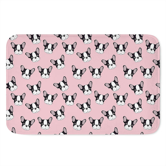 Cartoon French Bulldog Pattern Print Indoor Door Mat