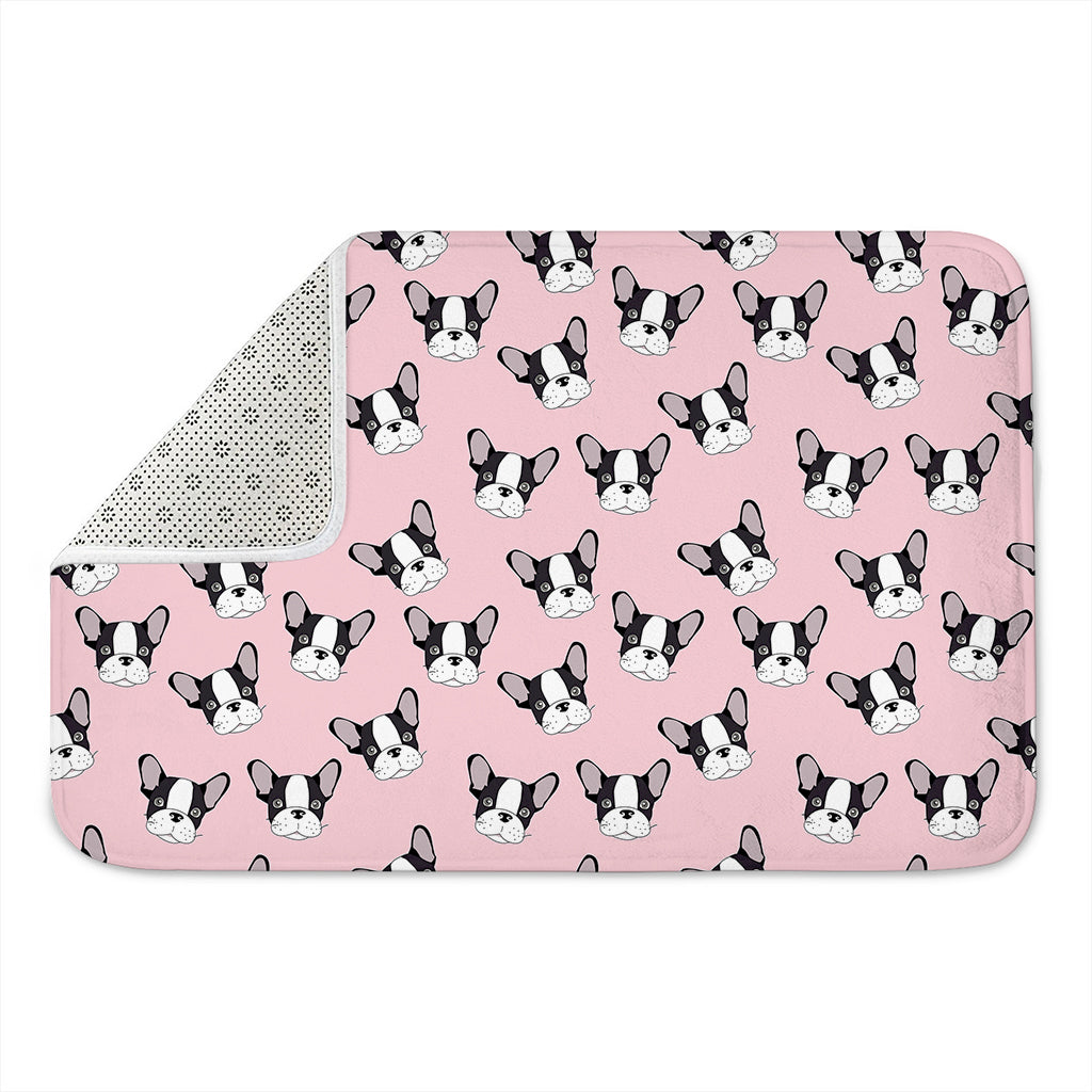 Cartoon French Bulldog Pattern Print Indoor Door Mat