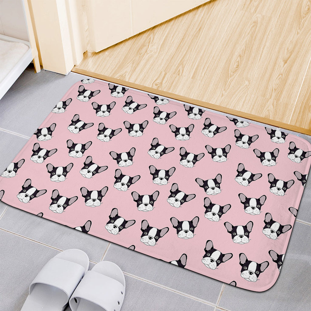 Cartoon French Bulldog Pattern Print Indoor Door Mat