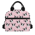 Cartoon French Bulldog Pattern Print Insulated Lunch Bag