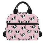 Cartoon French Bulldog Pattern Print Insulated Lunch Bag