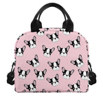 Cartoon French Bulldog Pattern Print Insulated Lunch Bag