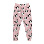 Cartoon French Bulldog Pattern Print Jogger Pants