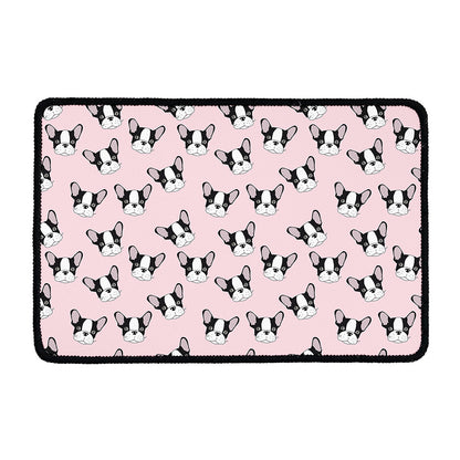 Cartoon French Bulldog Pattern Print Kitchen Mat