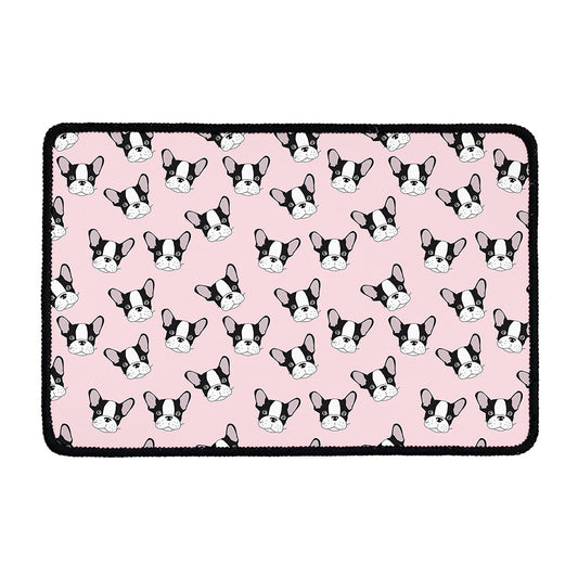 Cartoon French Bulldog Pattern Print Kitchen Mat