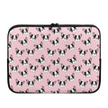 Cartoon French Bulldog Pattern Print Laptop Sleeve