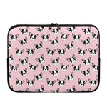 Cartoon French Bulldog Pattern Print Laptop Sleeve