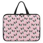 Cartoon French Bulldog Pattern Print Laptop Sleeve With Handle