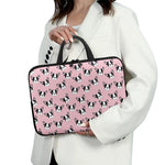 Cartoon French Bulldog Pattern Print Laptop Sleeve With Handle