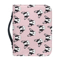 Cartoon French Bulldog Pattern Print Leather Bible Cover