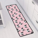 Cartoon French Bulldog Pattern Print Long Kitchen Mat